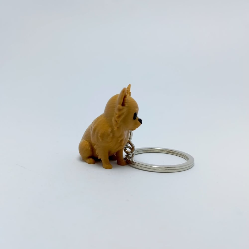 Chihuahua  Uzun Tüylü-Kahverengi- Anahtarlık