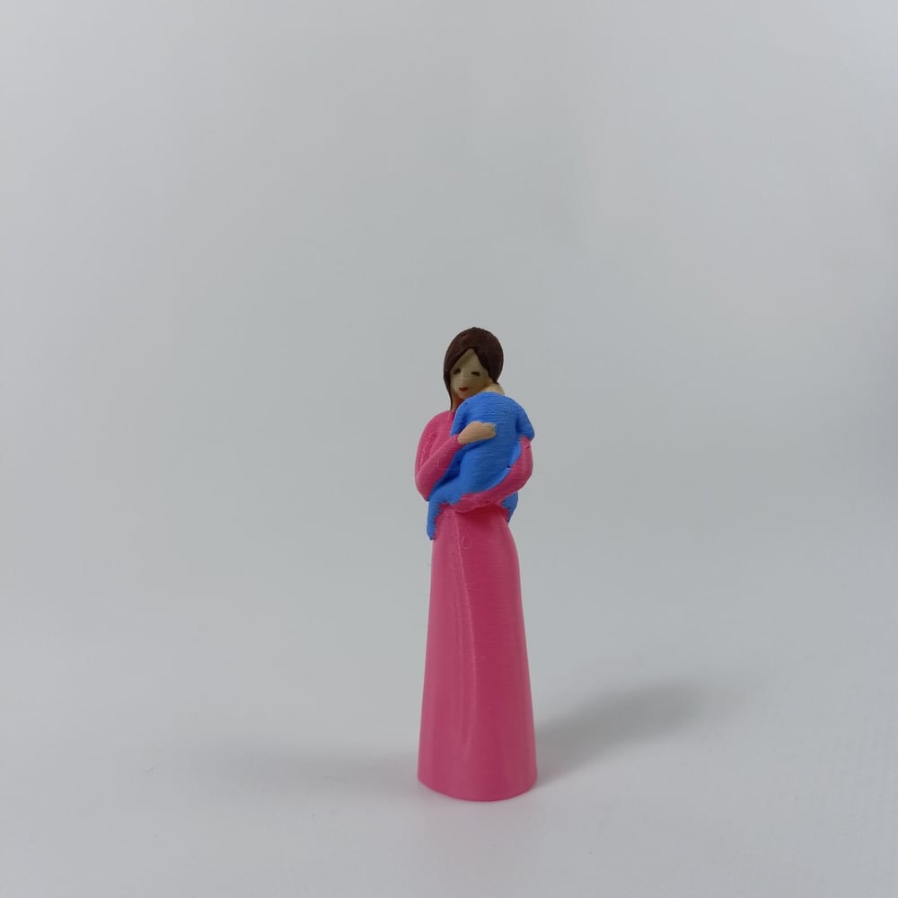 Çocuklu Anne - Pembe- Teraryum malzemesi