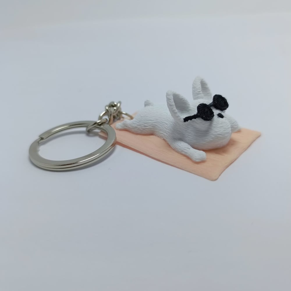 Güneşlenen köpek - Pembe - Anahtarlık