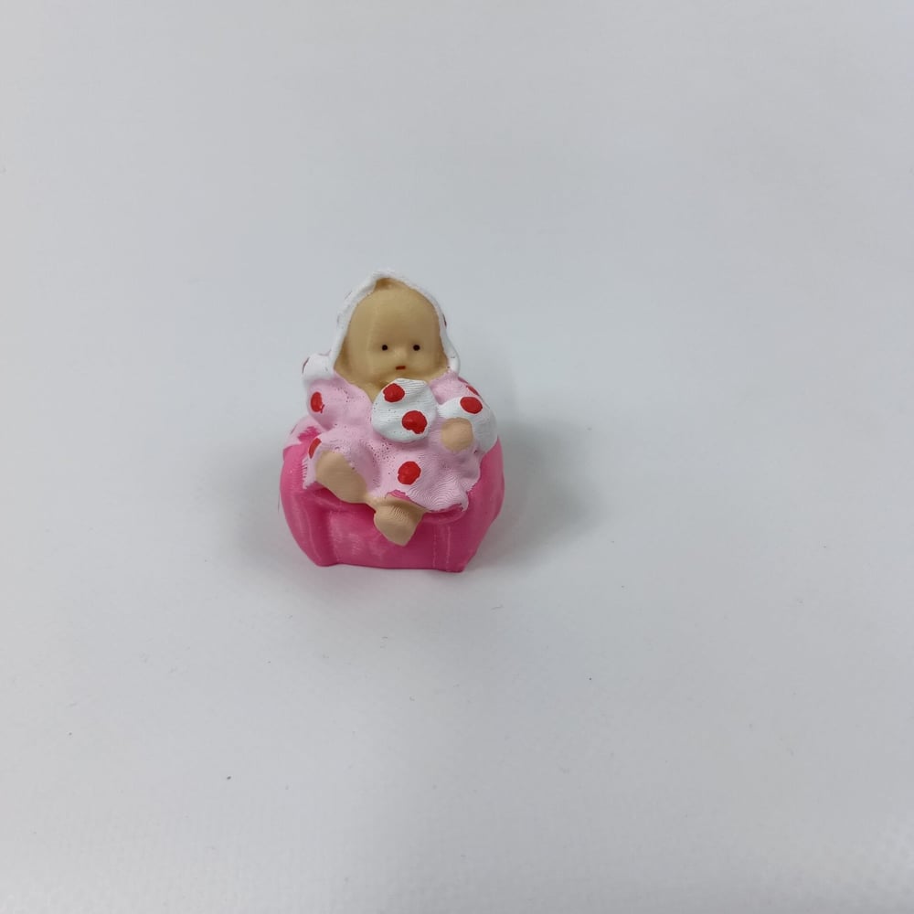 Koltukta bornozlu bebek - Pembe - Teraryum malzemesi