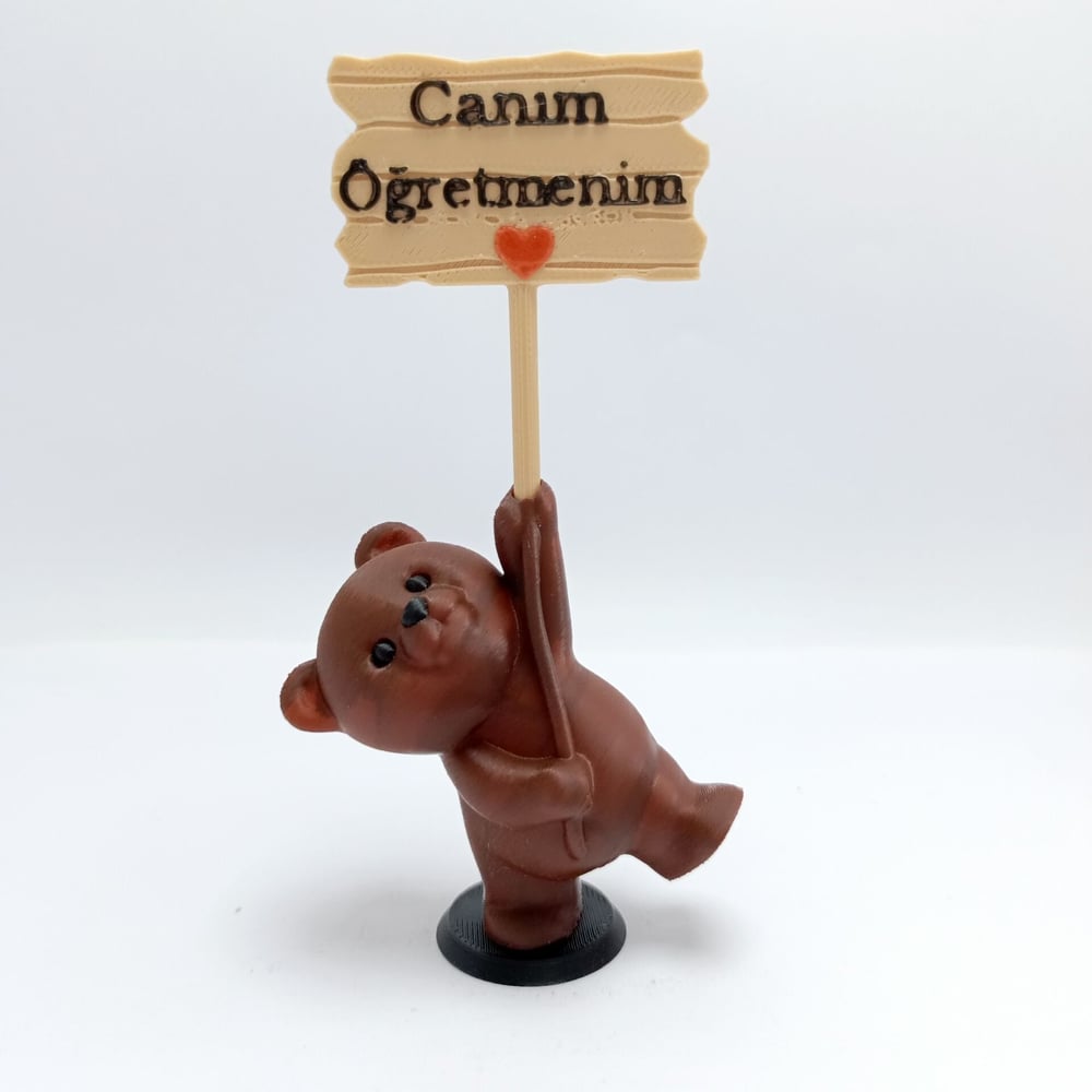Neşeli Ayıcık- Canım öğretmenim - Teraryum malzemesi
