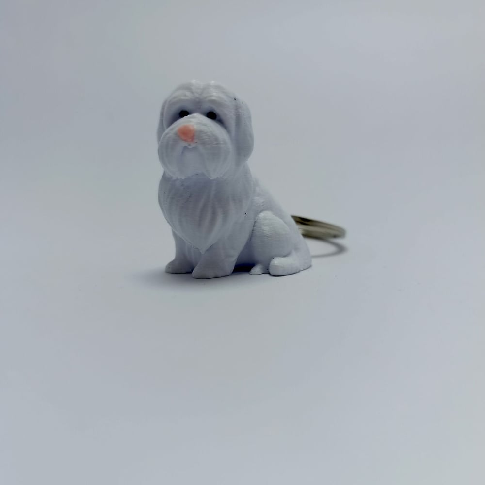 Terrier Oturan  - Anahtarlık