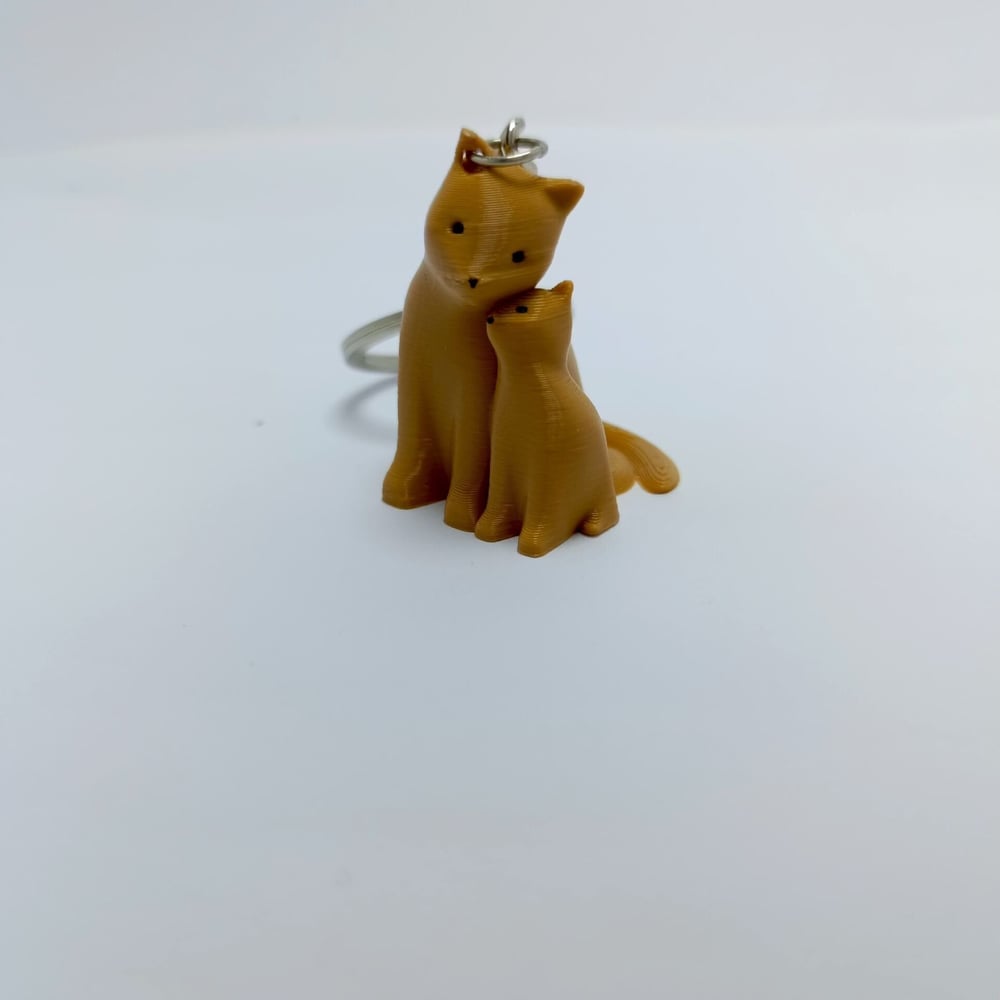 Yavrulu kedi - Anahtarlık