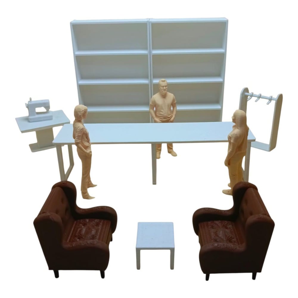 Perde  veya Kumaş Satış Mağzası Diorama Seti