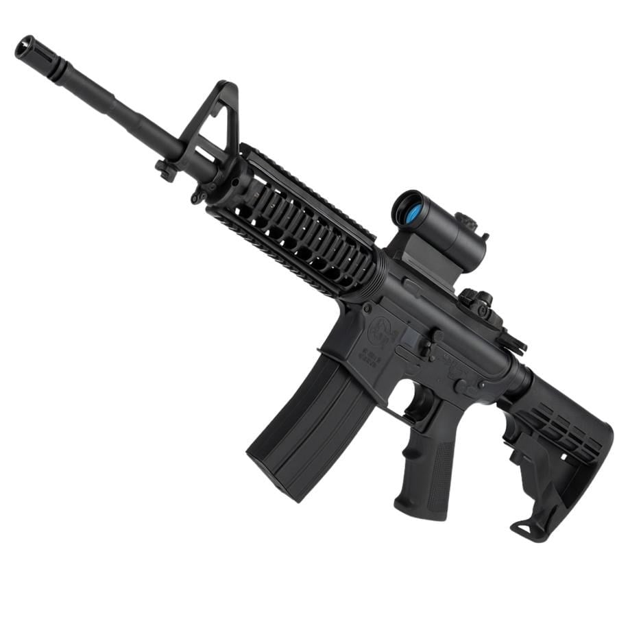 GHK Colt M4A1 RIS 14.5inç GREEN Gas Blowback Airsoft Tüfek - Siyah (GAS ŞARJÖR VERSİYON)