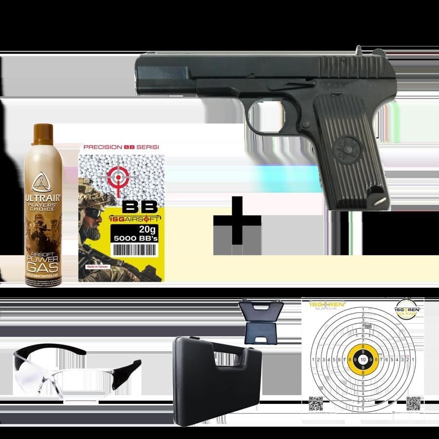 WE Tokarev SIYAH -TT3 GBB Airsoft GasBlowback Tabanca Seti