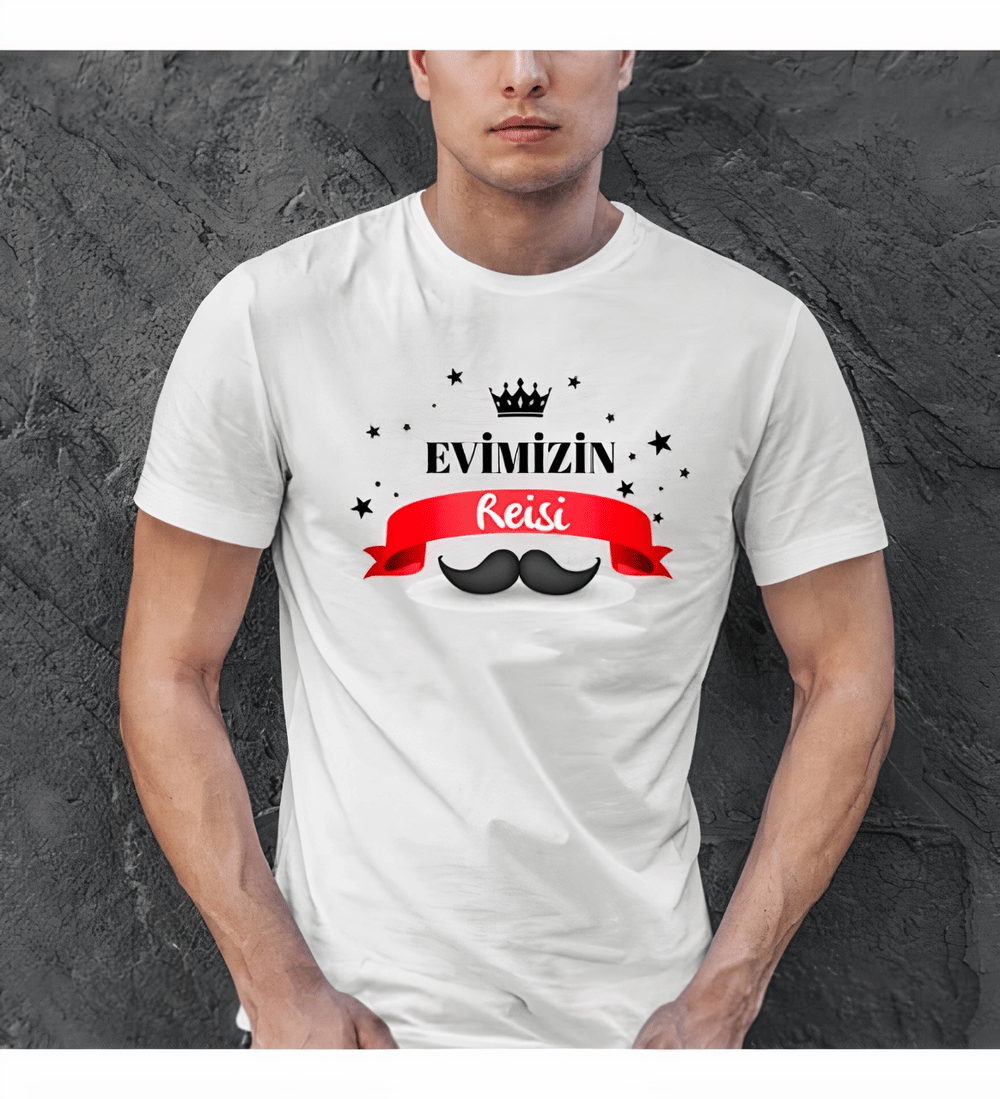 Babalar Günü Hediye Baba Temalı Baskılı Oversize Bisiklet Yaka T-shirt - Beyaz
