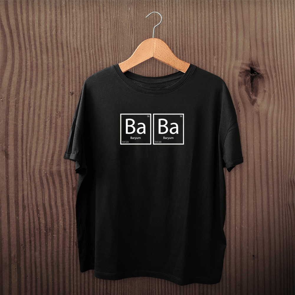 Babalar Günü Hediye Baba Temalı Baskılı Oversize Bisiklet Yaka T-shirt - Siyah