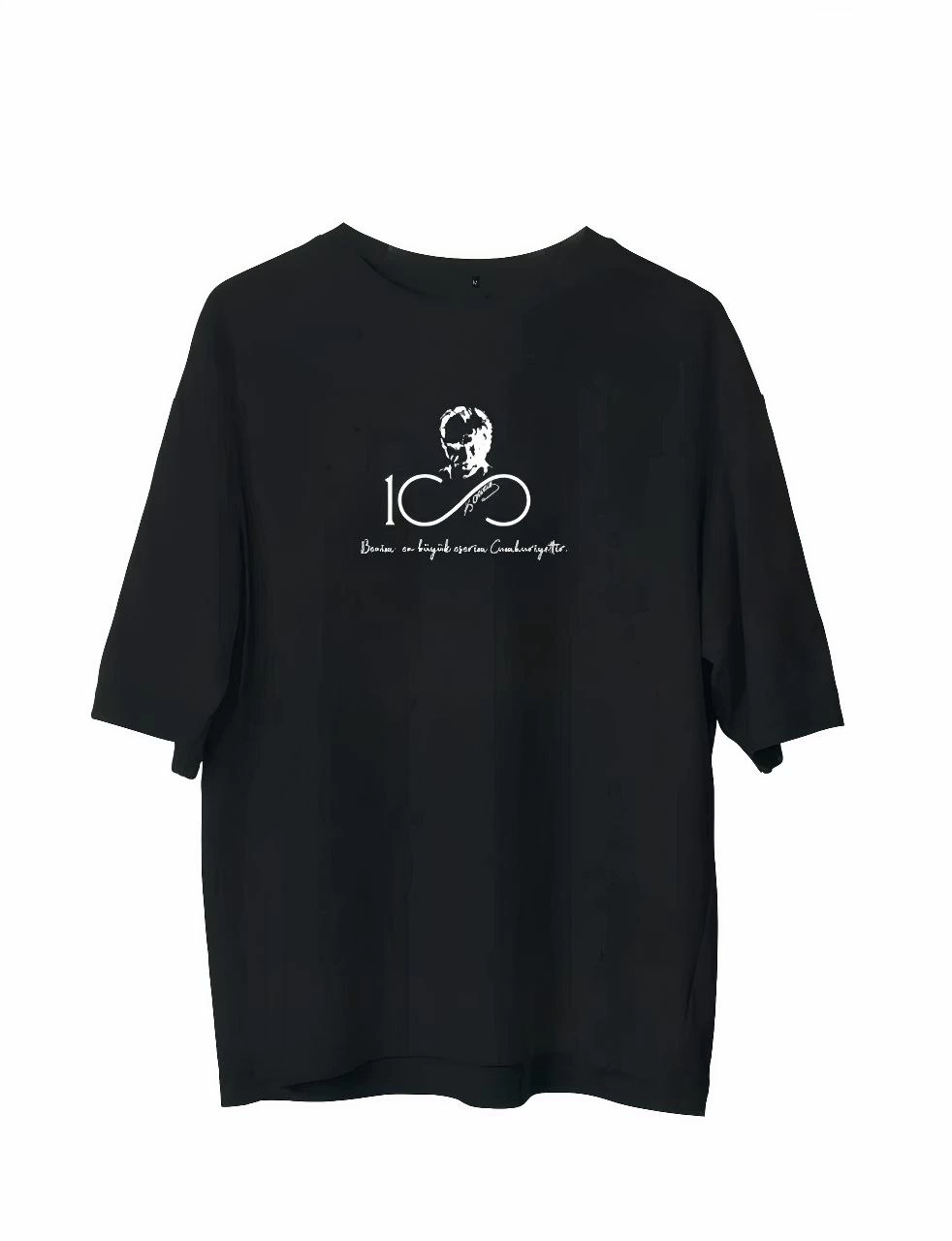 Erkek Baskılı T-Shirt Kısa Kol Bisiklet Yaka Regular Fit Rahat Kalıp Günlük Tişört - Siyah