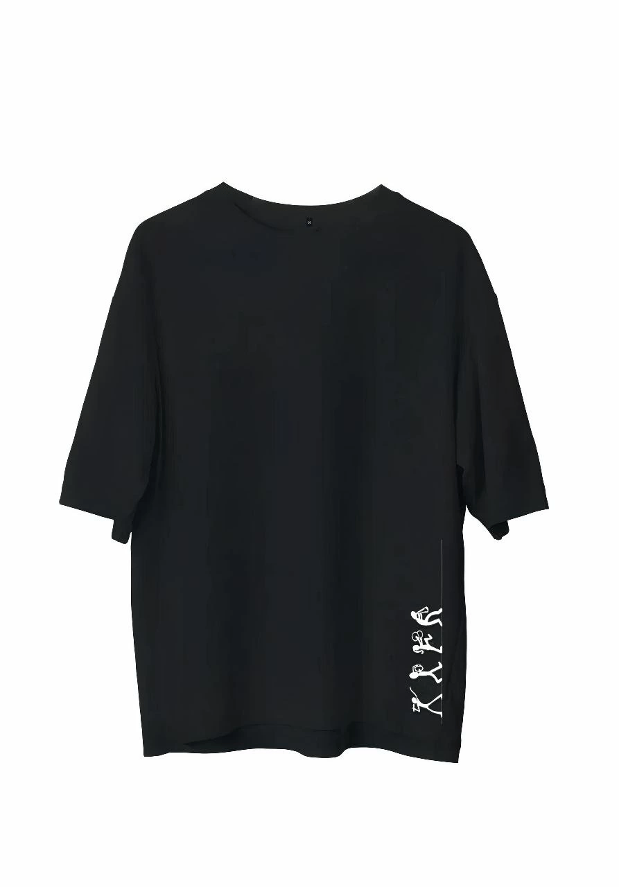 Erkek Baskılı T-Shirt Kısa Kol Bisiklet Yaka Regular Fit Rahat Kalıp Günlük Tişört - Siyah