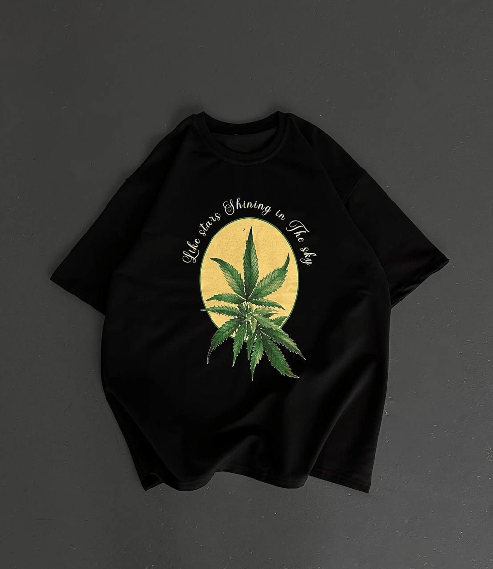 Erkek Baskılı T-Shirt Kısa Kol Bisiklet Yaka Regular Fit Yazlık Tişört - SiyahSiyah