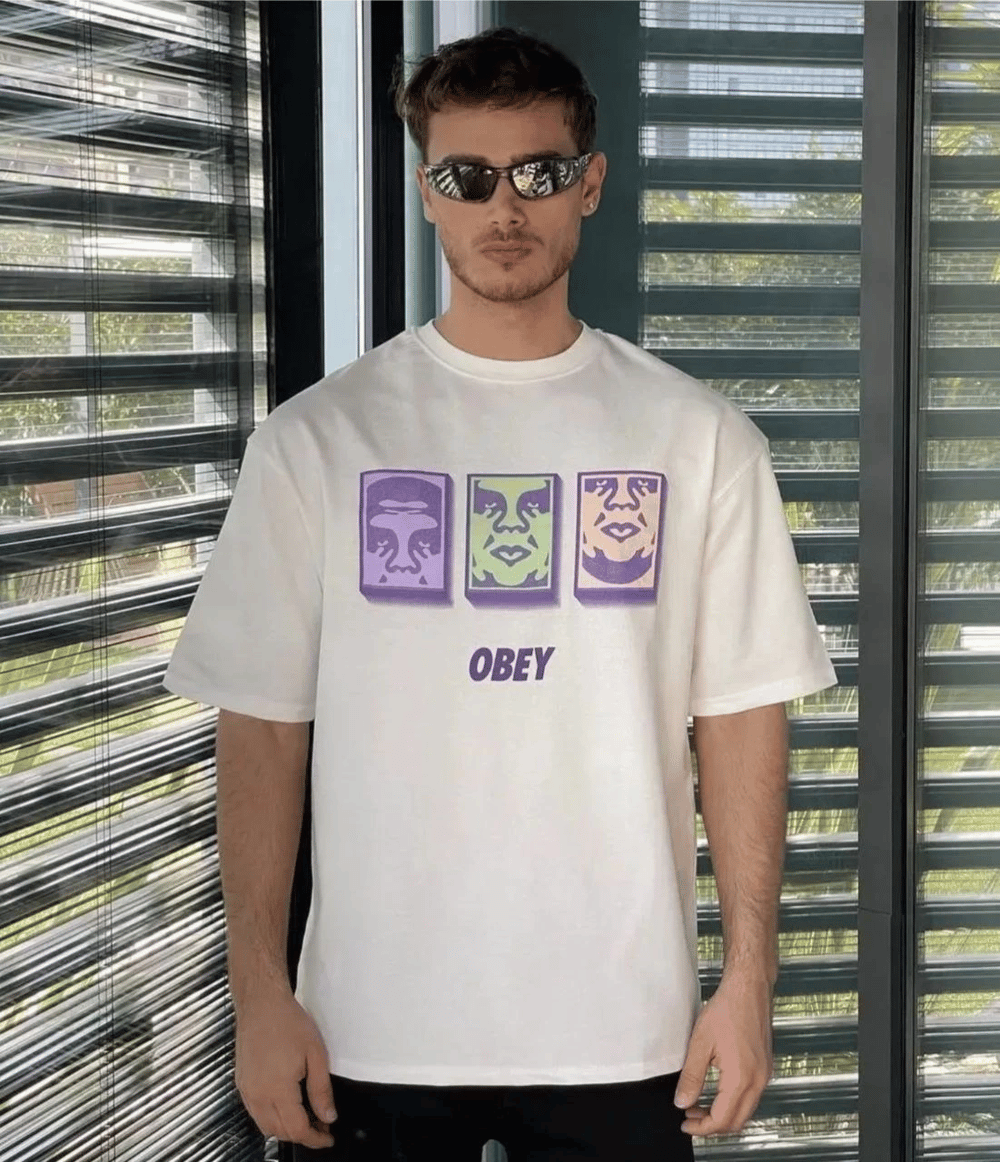 Erkek Kısa Kol Yazlık Tişört Bisiklet Yaka Baskılı Oversize T-Shirt - Beyaz