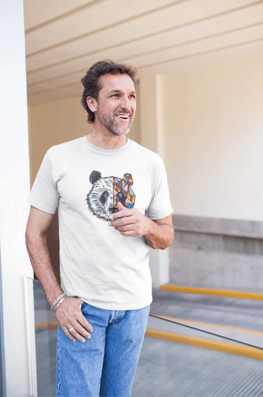 Erkek Kısa Kol Yazlık Tişört Bisiklet Yaka Baskılı Oversize T-Shirt - Beyaz