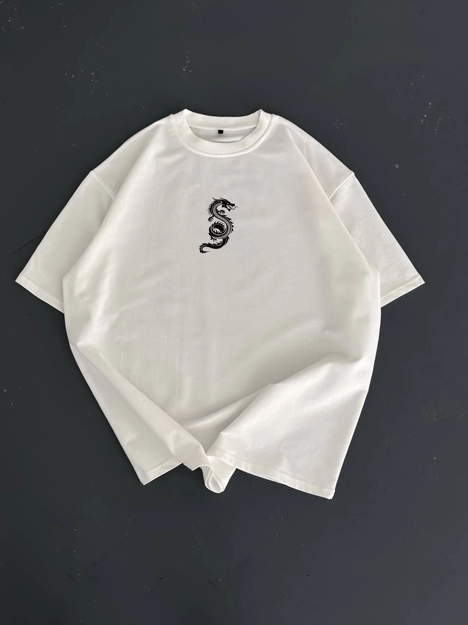Erkek Ön ve Arka Baskılı T-Shirt Kısa Kol Bisiklet Yaka Regular Fit Tişört -  Beyaz