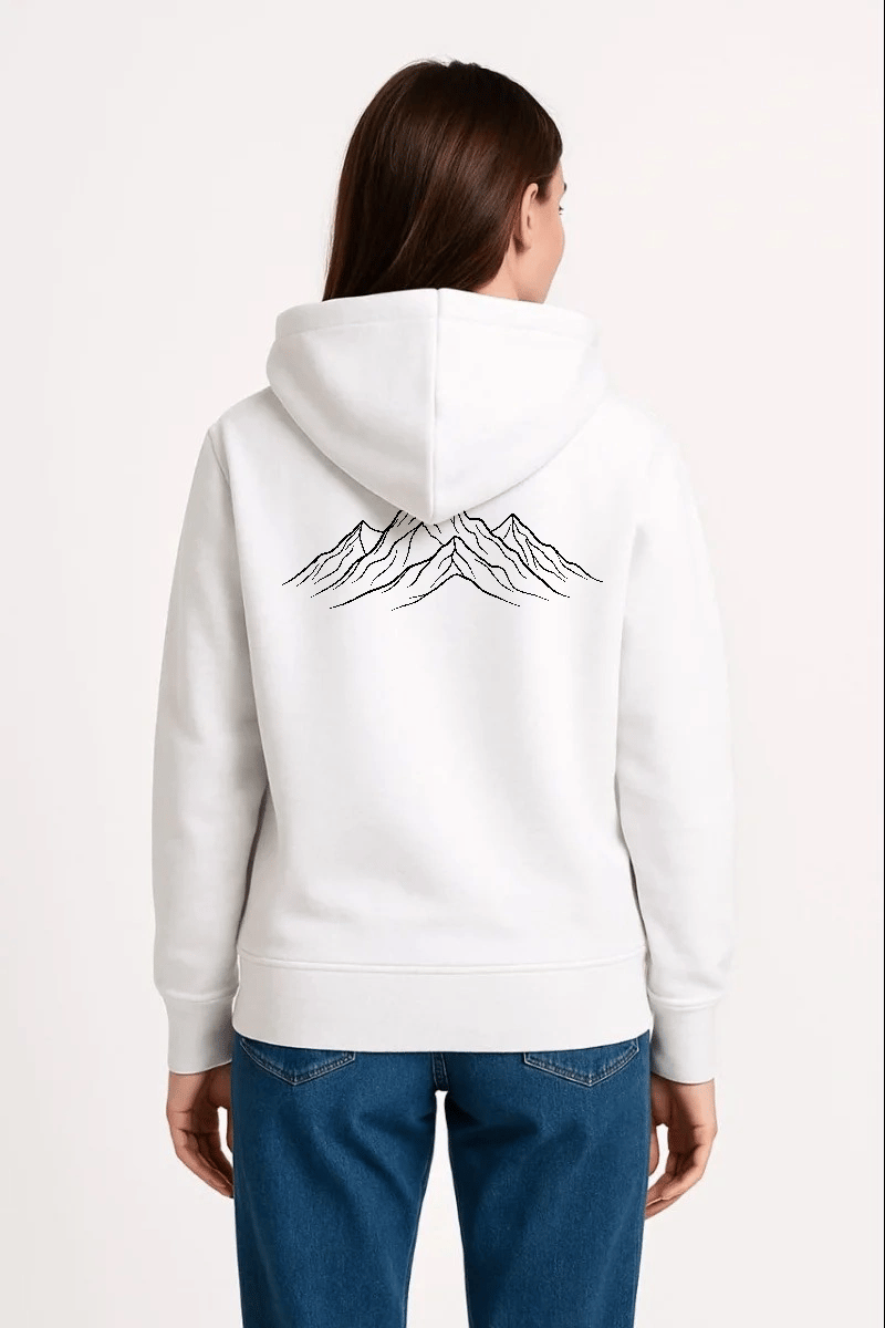 Kadın 3 İplik Pamuklu Kapüşonlu Hoodie Sweatshirt Nihilist Penguen Baskılı - Beyaz