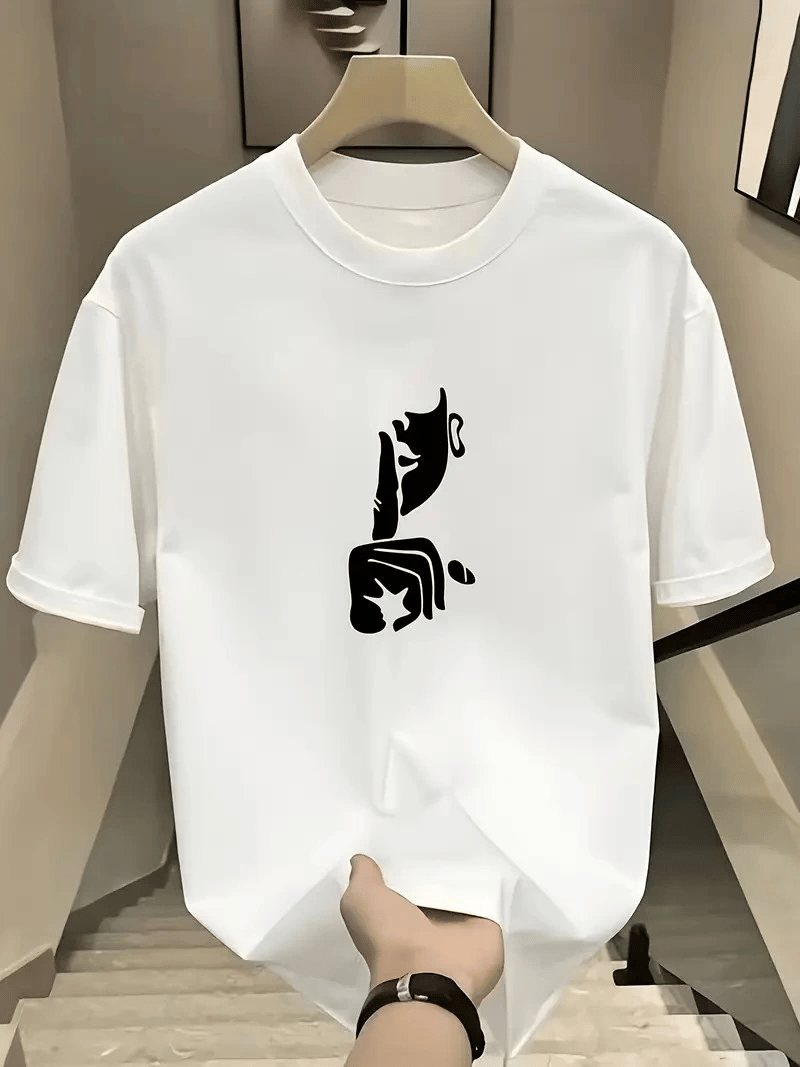 Kadın T-Shirt Bisiklet Yaka Kısa kol Baskılı tişört - Beyaz