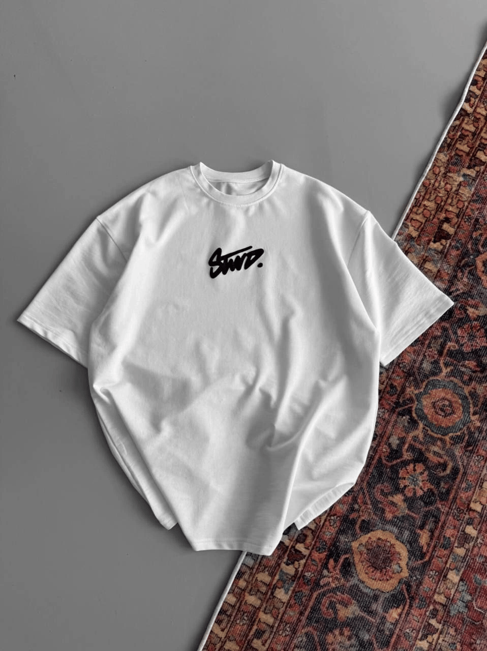 Kadın Yazlık Bisiklet Yaka Baskılı Regular Fit Tişört Kısa Kol T-Shirt - Beyaz