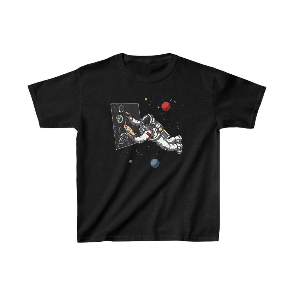 Unisex Çocuk Baskılı T-Shirt - Siyah