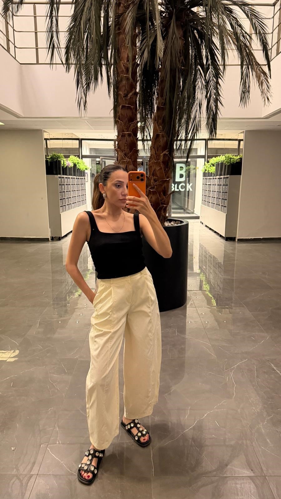 BEJ TAŞLI BALON PANTOLON