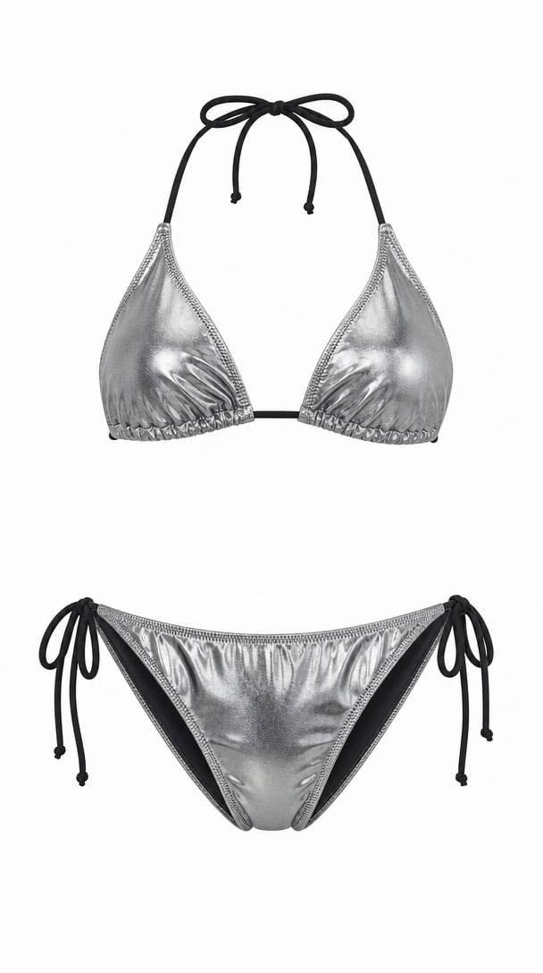 Metalik Üçgen Bikini Takımı