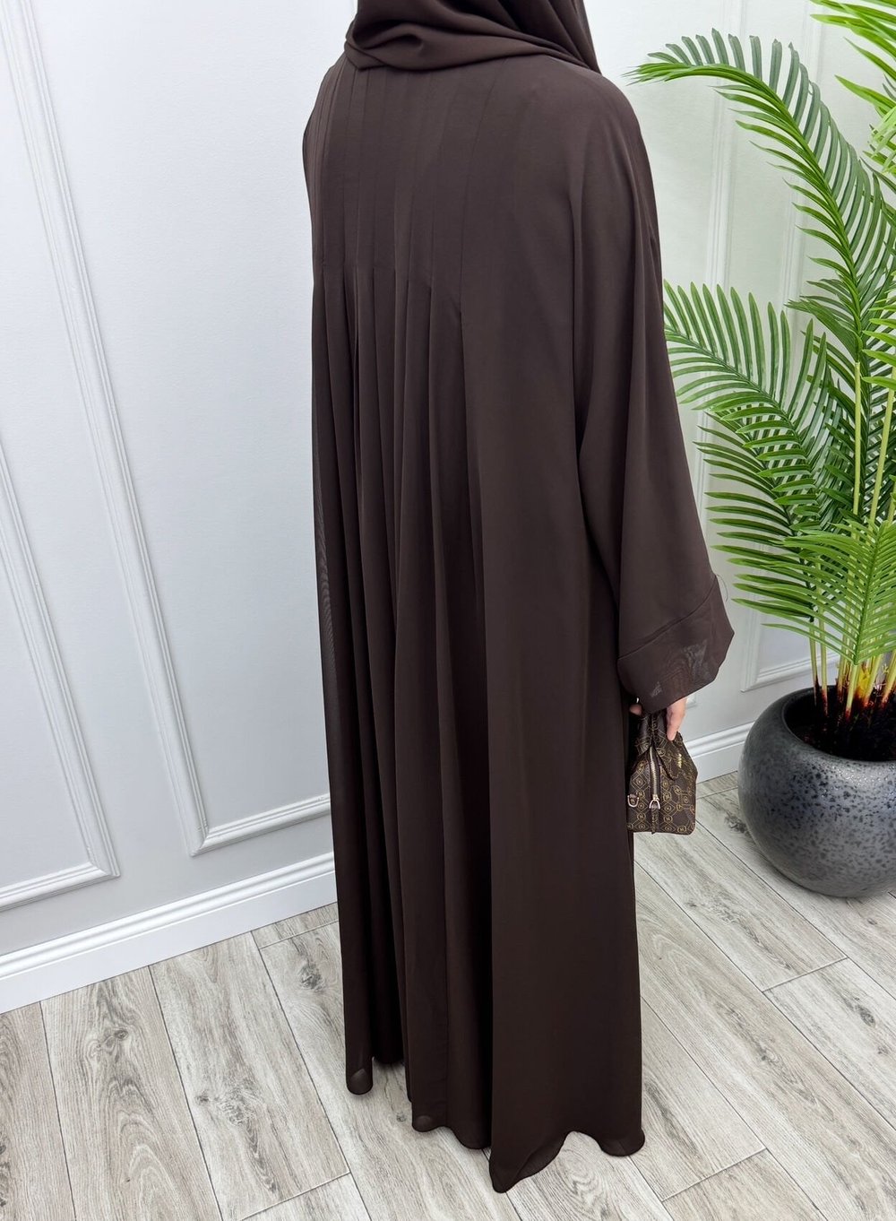 Almila Abaya Kahverengi