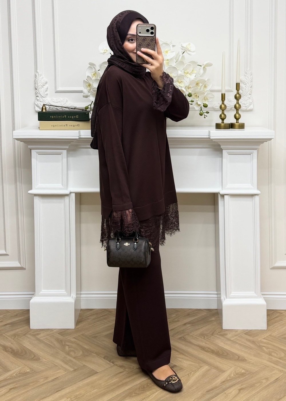 Layla Merserize Takım Kahverengi