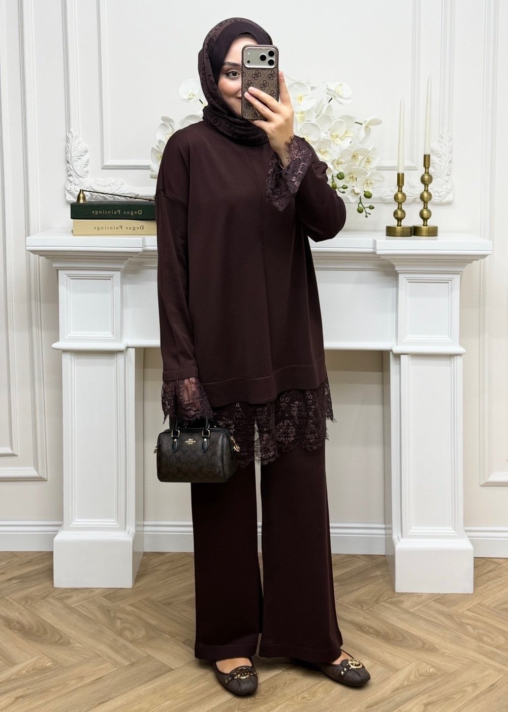 Layla Merserize Takım Kahverengi
