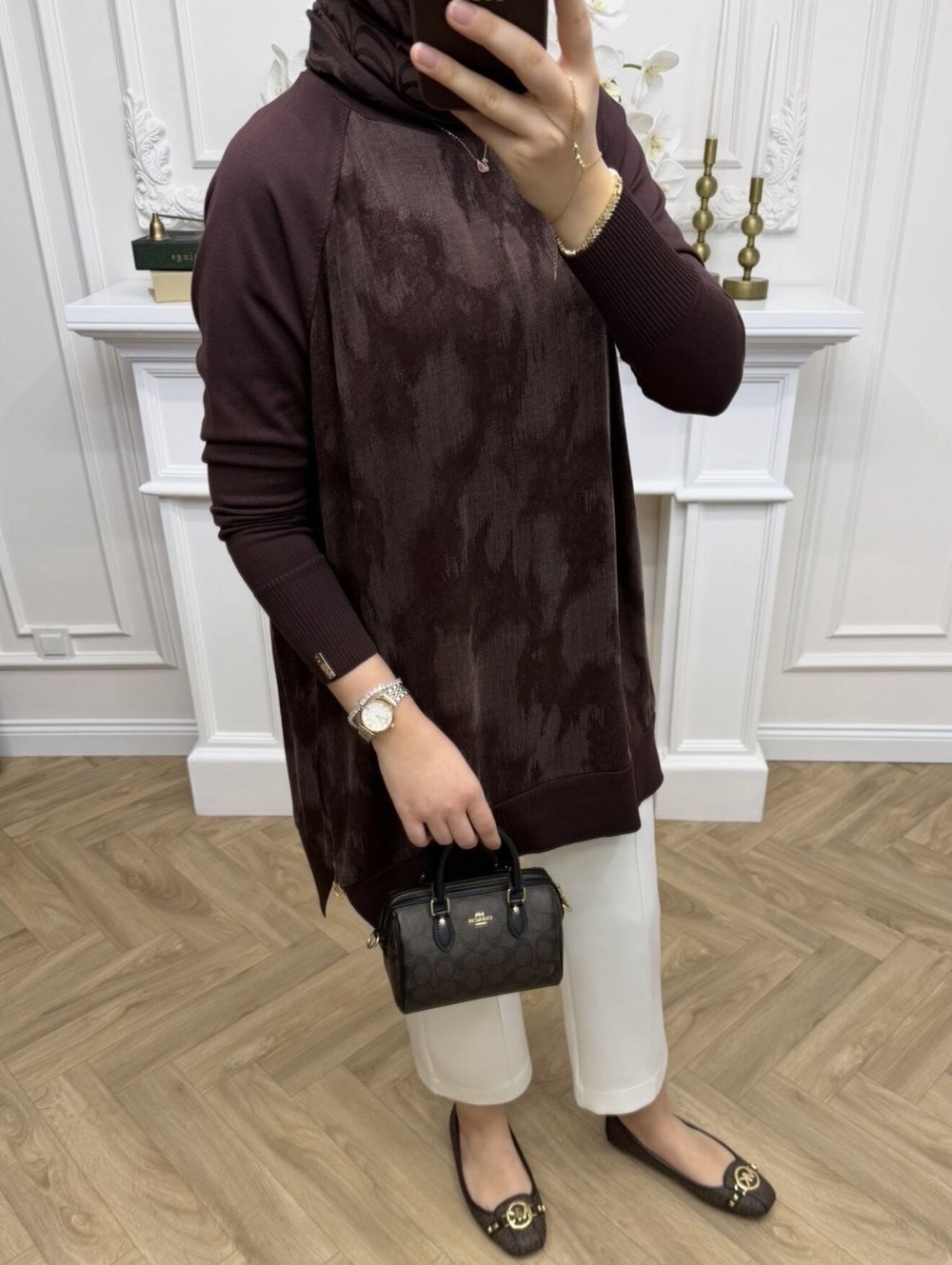 Liva Fermuarlı Qupra Tunik Kahve