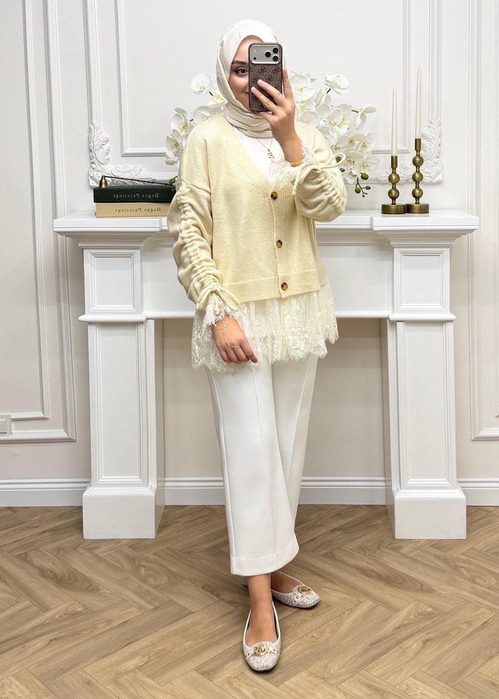 Melissa Dantelli Hırka Ekru