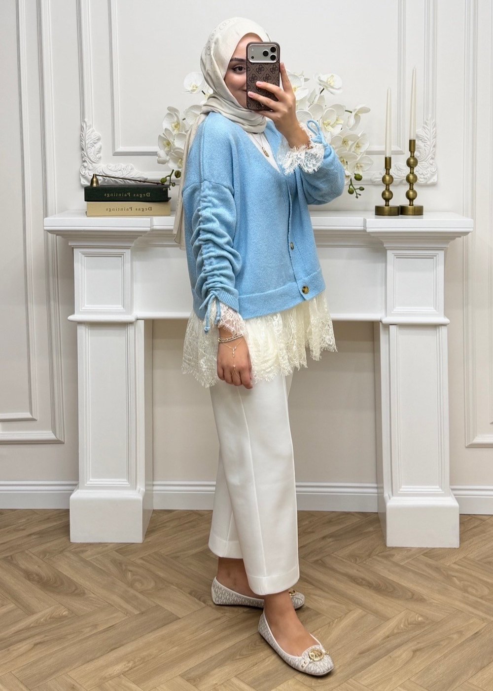 Melissa Dantelli Hırka Mavi