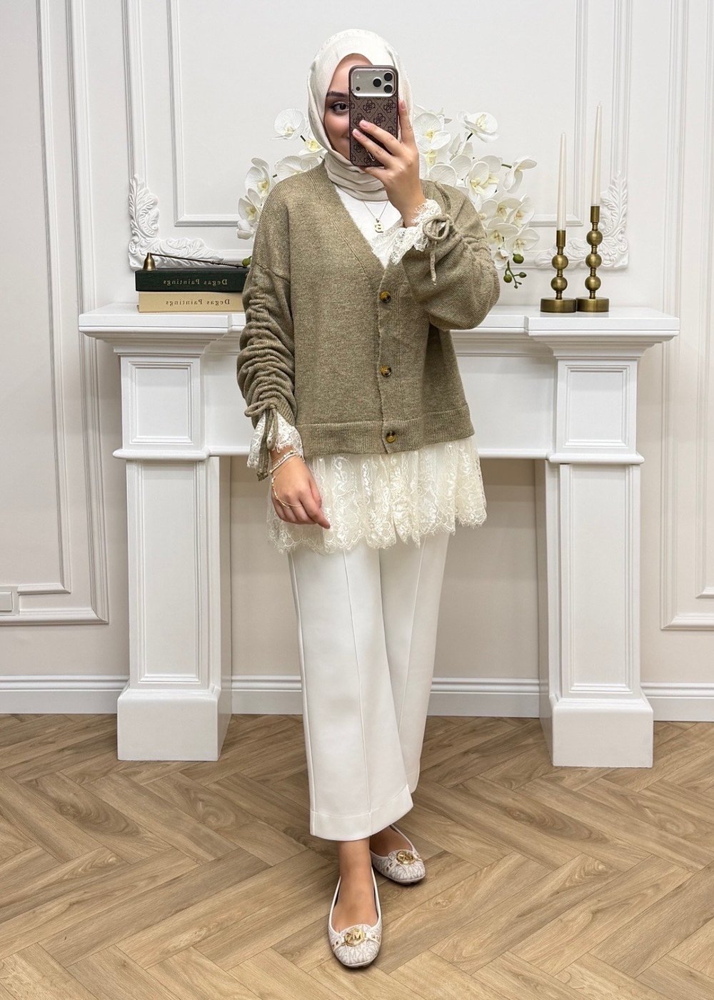 Melissa Dantelli Hırka Vizon