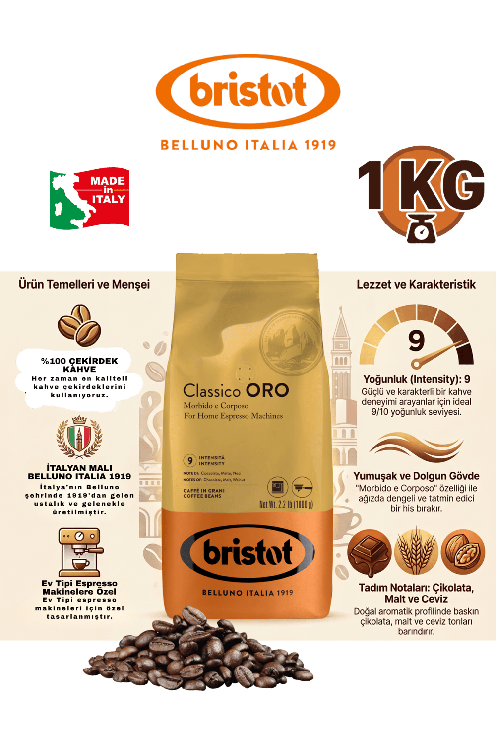 Classico Oro 1 Kg Çekirdek Kahve