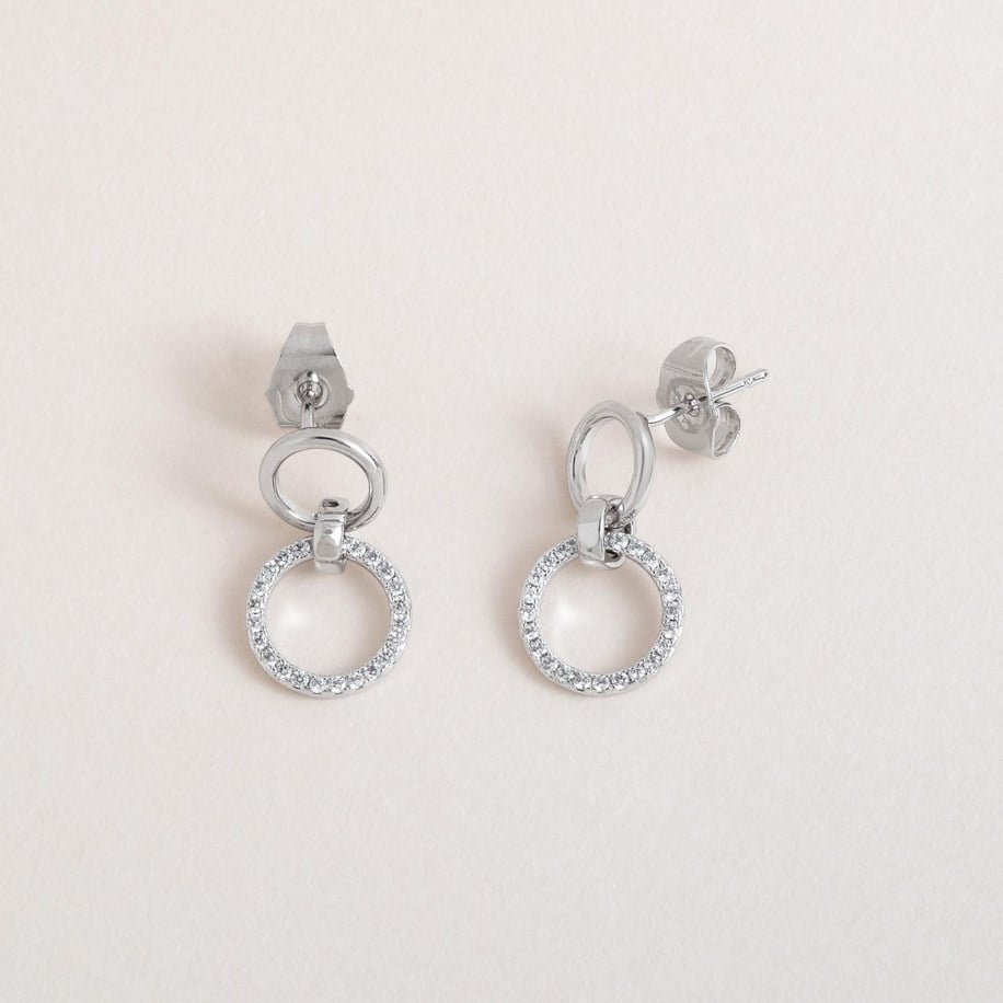 Linked Circle Sparkle Earrings
