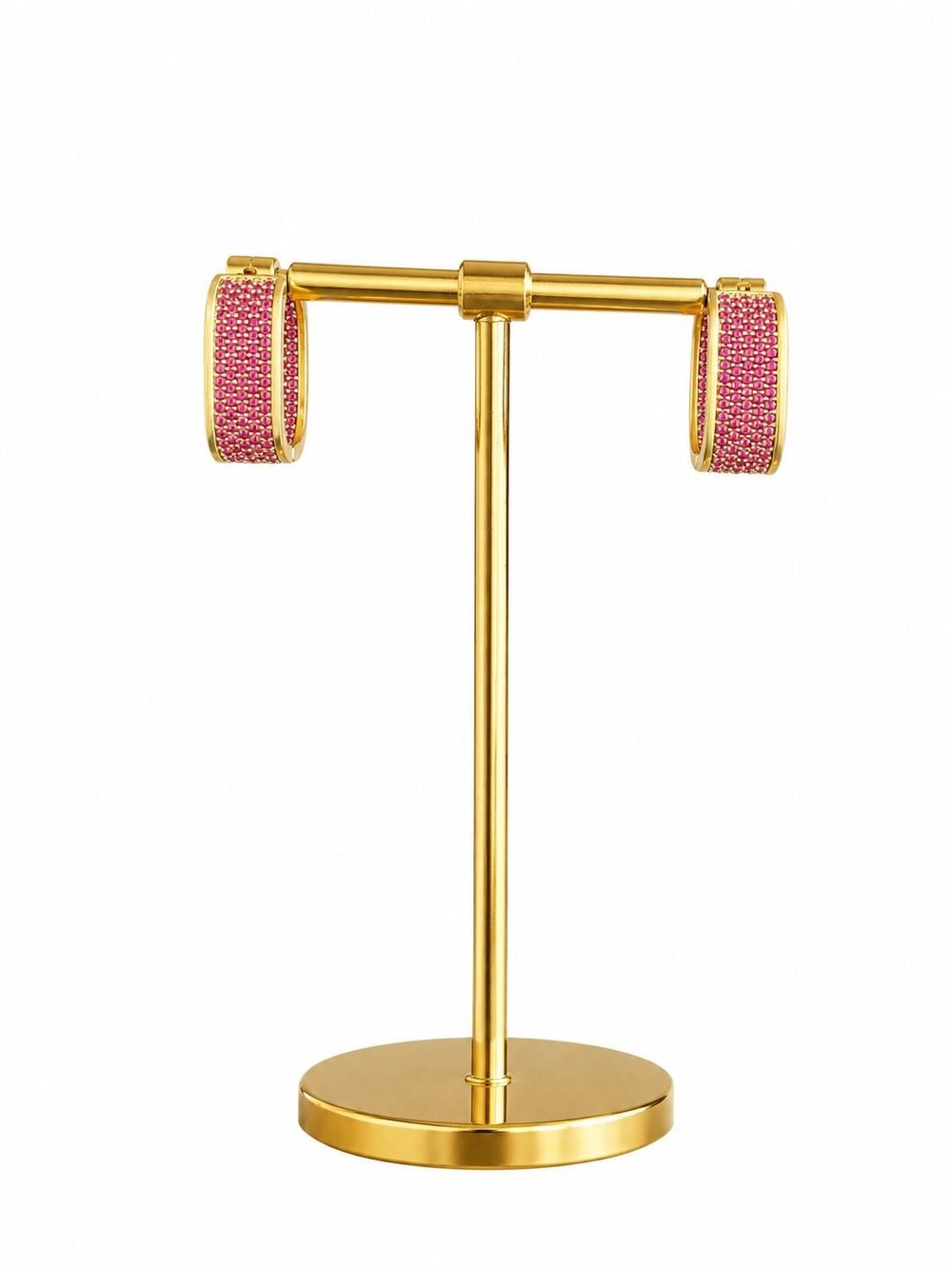 Pink Velvet Hoops