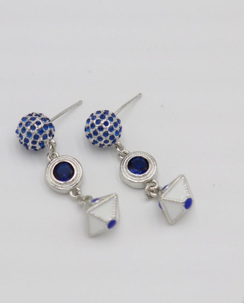 Sapphire Orbit Geometric Earrings