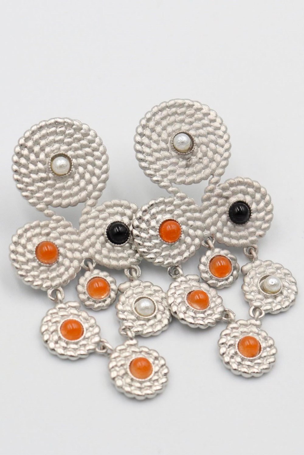 Silver Tribal Chandelier Earrings