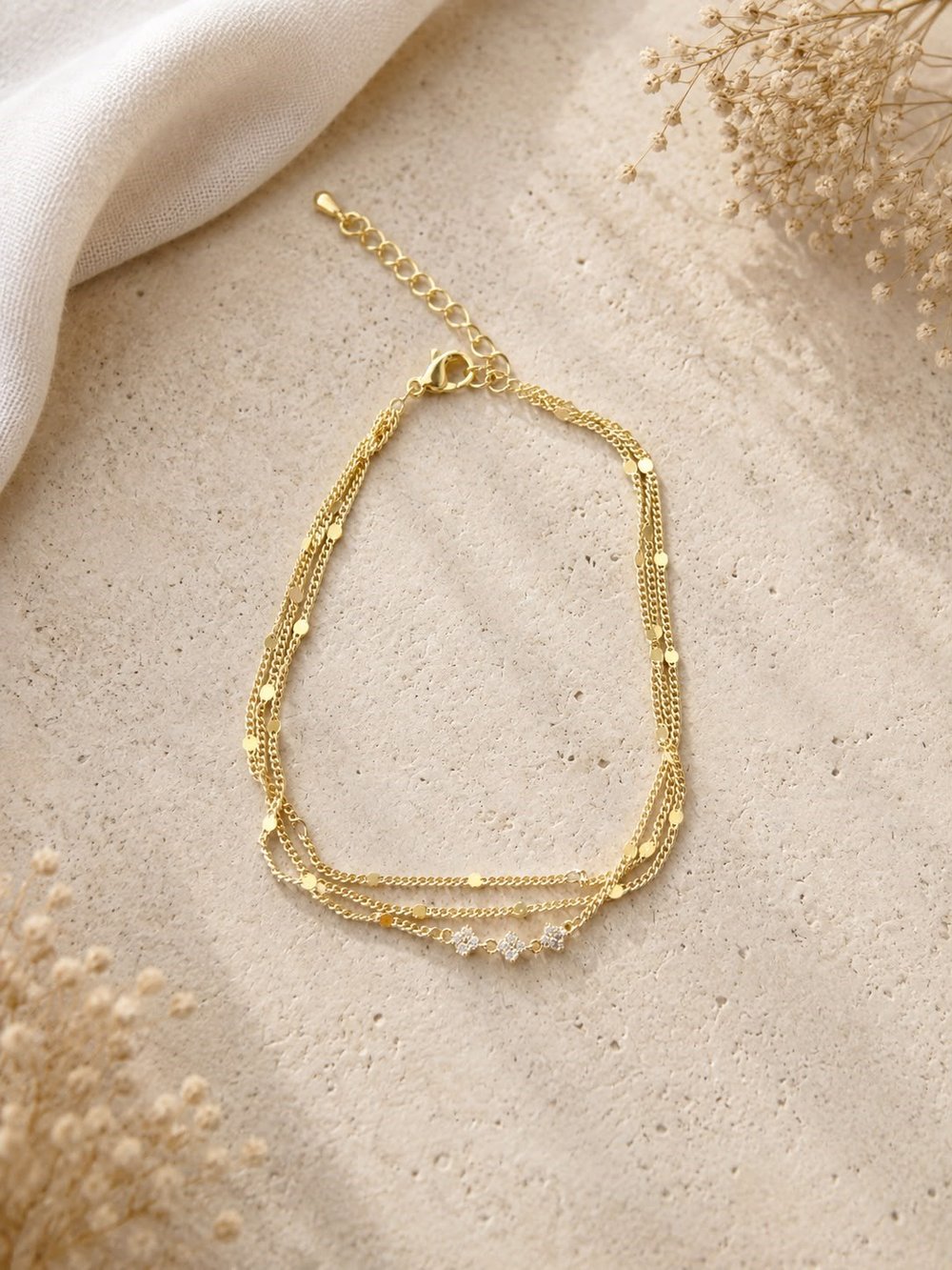 Triple Chain Anklet
