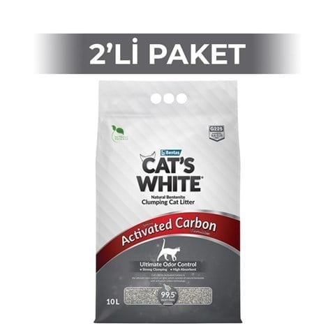 Cat's White Aktif Karbonlu Extra Kedi Kumu 10 lt 2 Adet