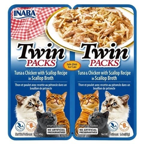 Ciao Twin Packs Deniz Taraklı Ton Balıklı ve Tavuklu Kedi Çorbası 2x40 gr
