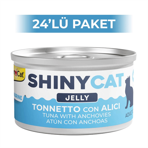 GimCat Shinycat Jöle İçinde Ançuezli ve Ton Balıklı Kedi Konservesi 70 gr 24 Adet
