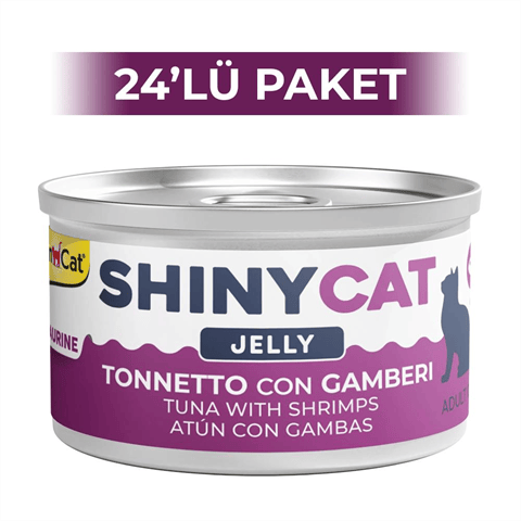 GimCat Shinycat Jöle İçinde Ton Balıklı ve Karidesli Kedi Konservesi 70 gr 24 Adet