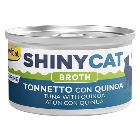Gimcat Shinycat Broth Sos İçinde Ton Balıklı ve Kinoalı Kedi Konservesi 70 gr 24'lü