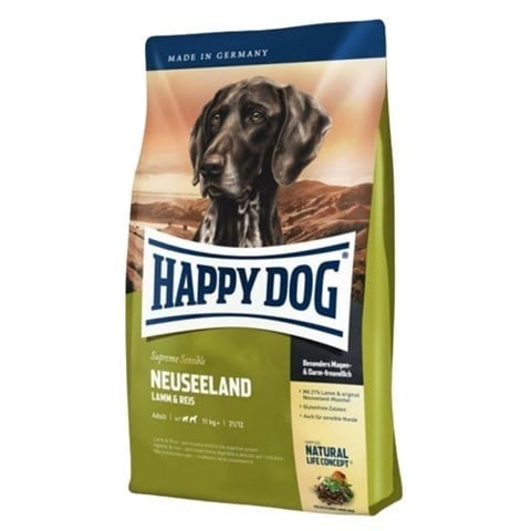 Happy Dog Neuseeland Hassas Köpekler için Kuzu Etli ve Pirinçli Yetişkin Köpek Maması 4 kg