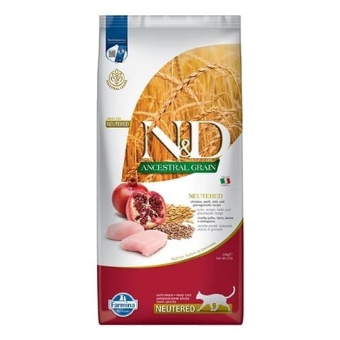 N&D Düşük Tahıllı Tavuklu Narlı Kısırlaştırılmış Kedi Maması 10 kg