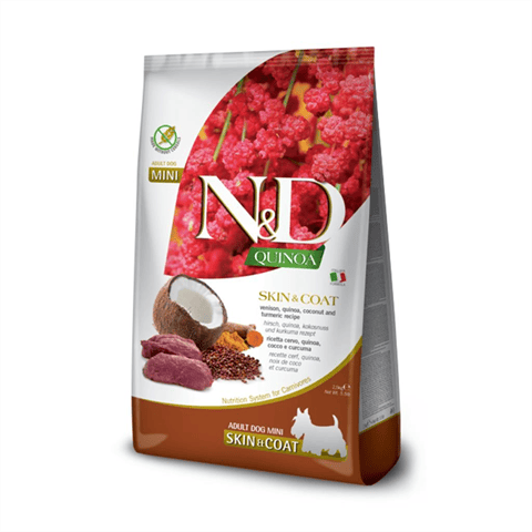 N&D Quinoa Skin&Coat Geyik Etli Kinoalı Hindistan Cevizli Küçük Irk Yetişkin Köpek Maması 2,5 kg