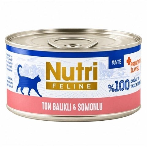 Nutri Feline Ton Balıklı ve Somonlu Tahılsız Prebiyotikli Ezme Yetişkin Konserve Kedi Maması 70 gr