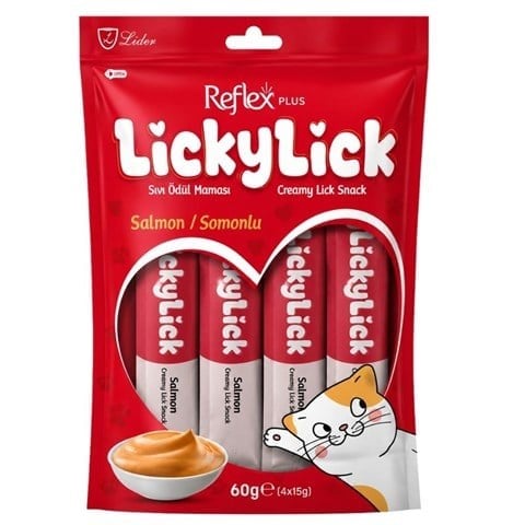 Reflex Plus Lickylick Somonlu Kedi Sıvı Ödül Maması 4x15 gr