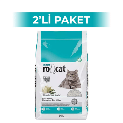 RoCat Marsilya Sabun Kokulu Bentonit Kedi Kumu 10 lt 2 Adet