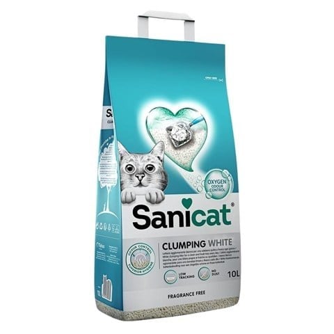 Sanicat Clumping White Kokusuz Bentonit Topaklanan Kedi Kumu 10 lt