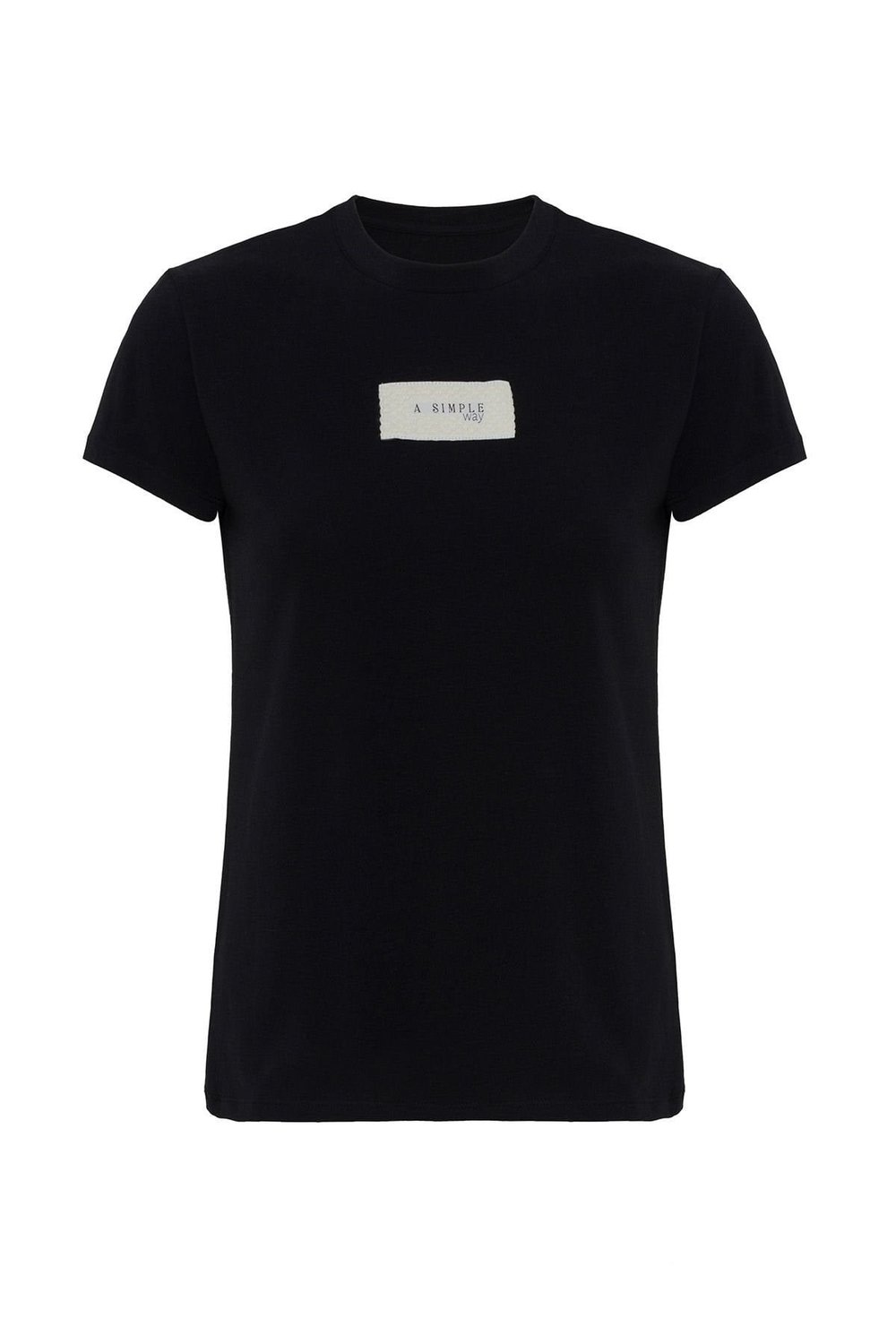 Happy T-shirt Önü Marka Baskılı Siyah